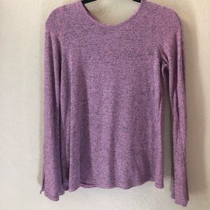 Purple Sweater with Flared Sleeves